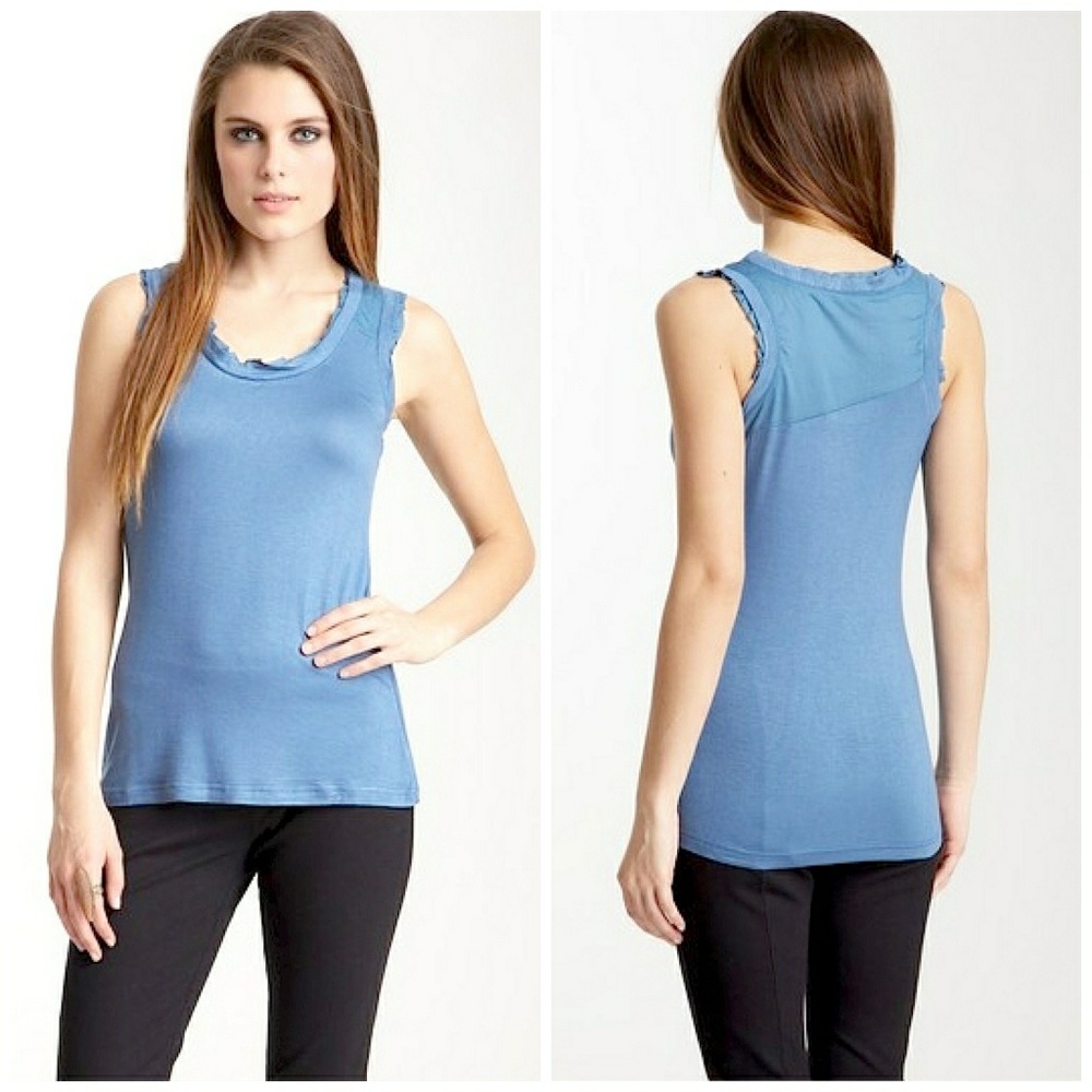 🆕MISCHA BARTON Sleeveless Ruffle Tee